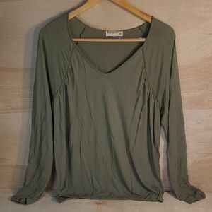 Ruff Hewn Sage Long Sleeve V-Neck Top